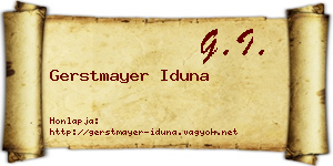 Gerstmayer Iduna névjegykártya
